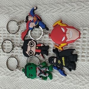 5 Super Heros Key Chains Premium Material & Safe PVC Lot # 8